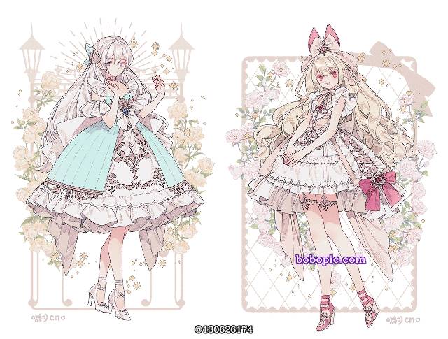 插画,少女,裙子图片