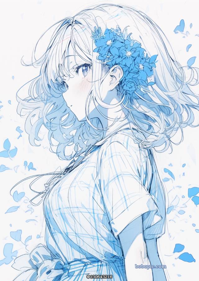女孩子, 原创, flower, 插画