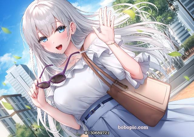 原创, 白发, 银发, 女孩子, 商业绘图, audio work, 银发碧眼
