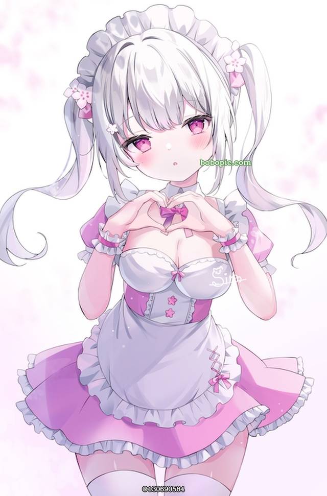 原创, 女孩子, 白发, 女仆, 女仆装