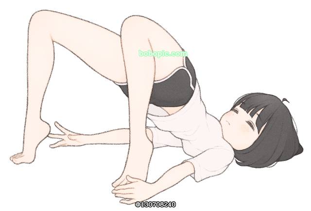 原创, 女孩子, stretch, 赤脚, 热裤