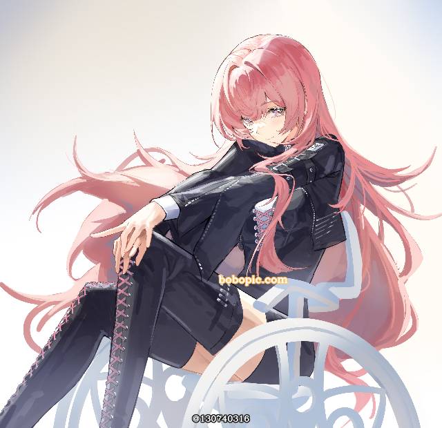 明日方舟,粉色头发,系带过膝长靴,蕾缪安,轮椅图片
