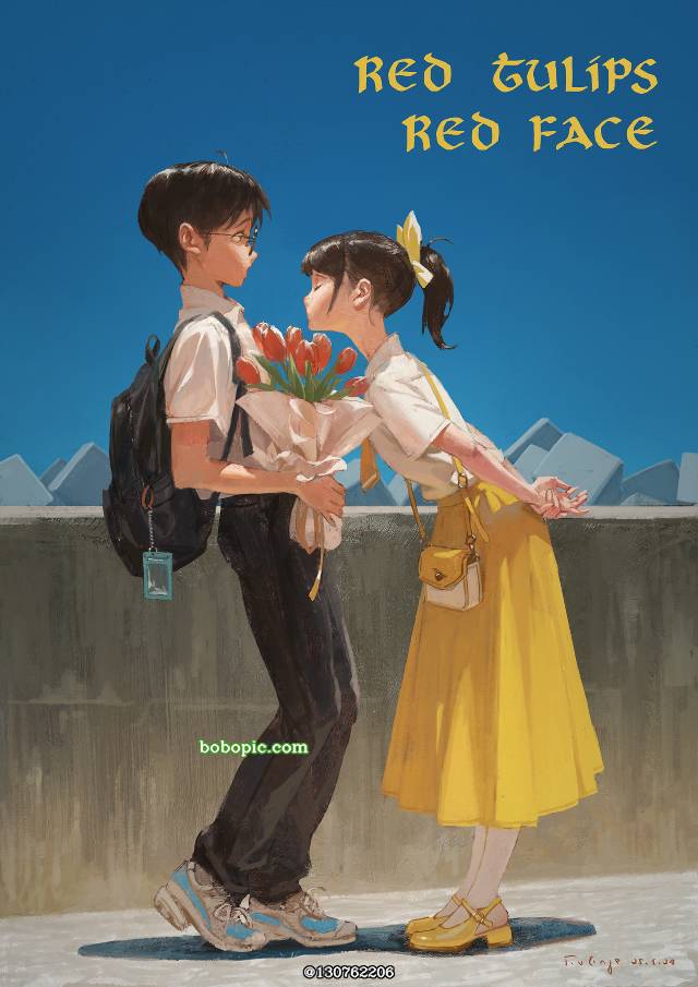 原创, tulip, 女孩子, 原创男女角色