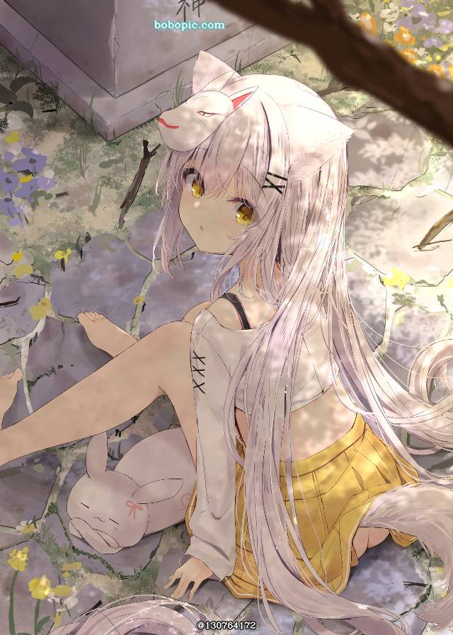 原创, 真空, 尾巴, 赤脚, tail from under skirt