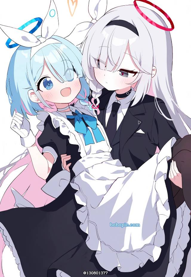 Plana (Blue Archive), Alona (Blue Archive), 碧蓝档案, Plana, bridal carry by girls, yuri