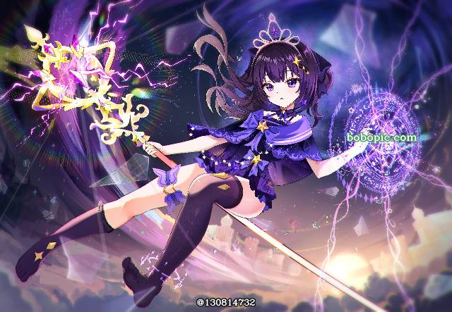 女孩子, 赤脚, witch, magical girl, 黑裤袜, magic