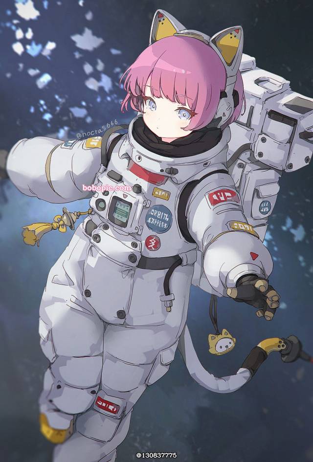 一张小女孩,风景,宇宙,奇幻绘画图片