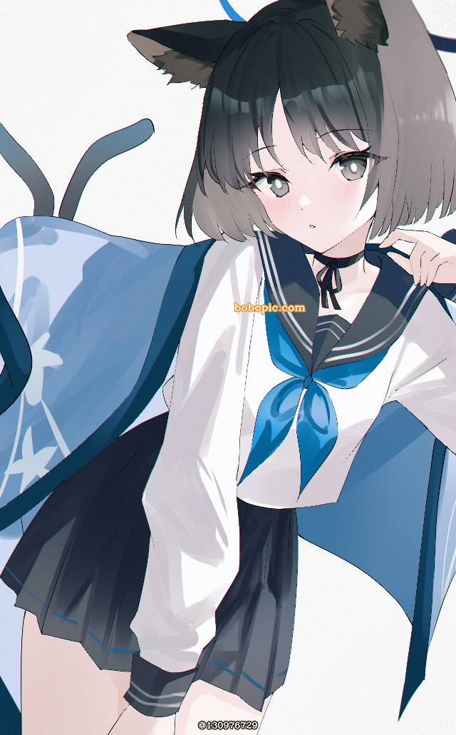 桐生桔梗,猫耳,百花缭乱纷争调停委员会,百鬼夜行连合学院,黑头发图片