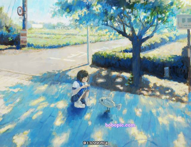 风景, 原创, background, 女孩子, 原创, 夏天, 水手服