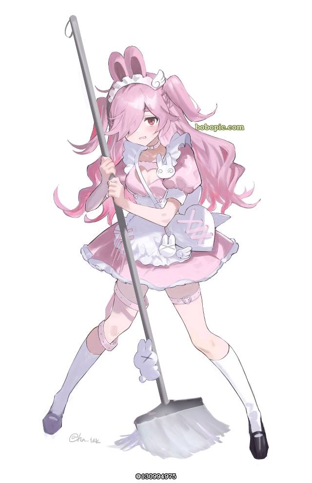 女孩子, young girl, 粉色头发, 原创, 女仆, 兽耳, bunny ears