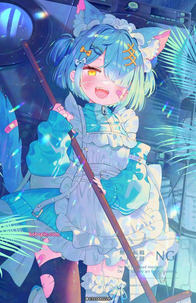 女孩子, 原创, 原创, 兽耳, 眼罩