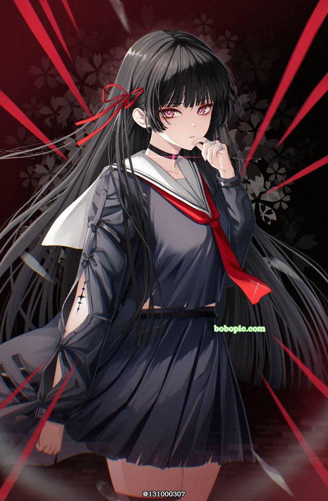 Wuthering Waves, 女孩子, 黑长直, 水手服