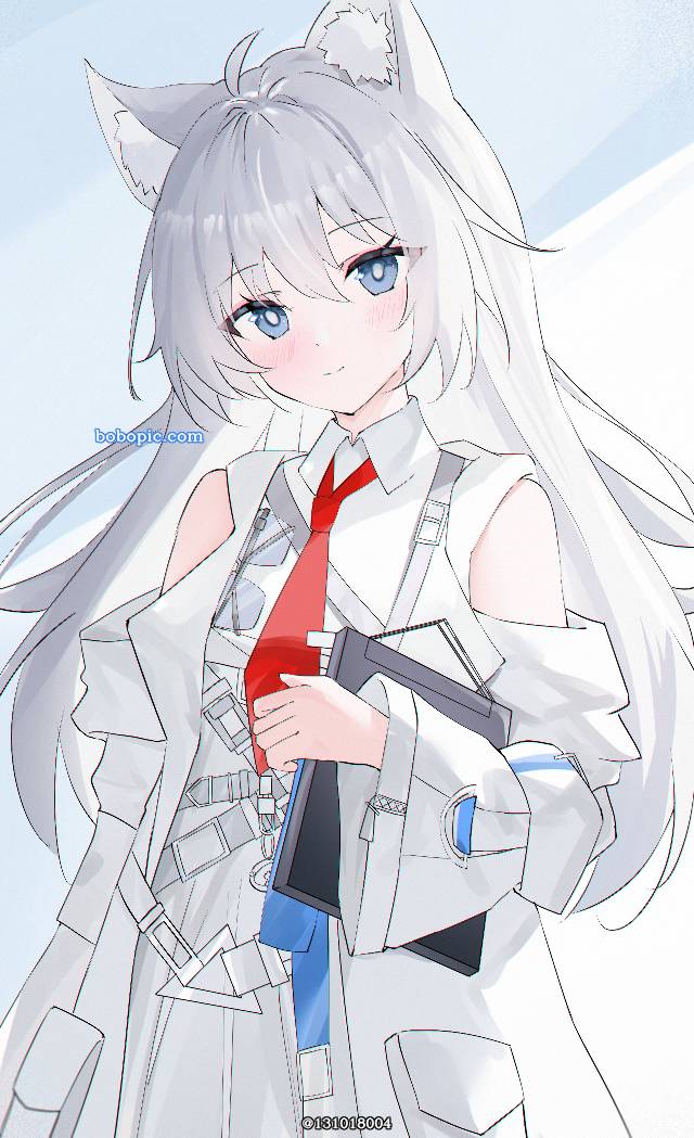 女孩子, cat ears, 猫耳, 白发
