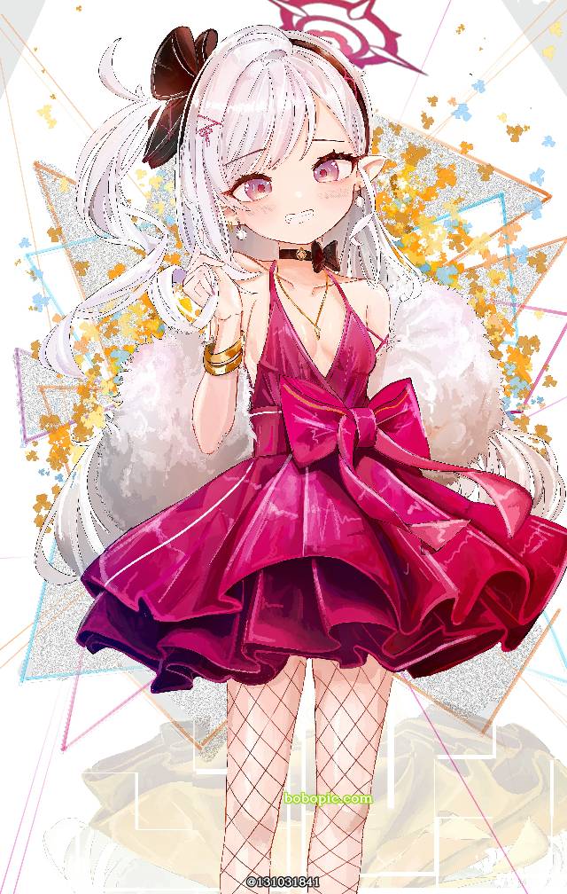 碧蓝档案, Asagi Mutsuki (dress), Asagi Mutsuki, 白发, 网袜, 连衣裙