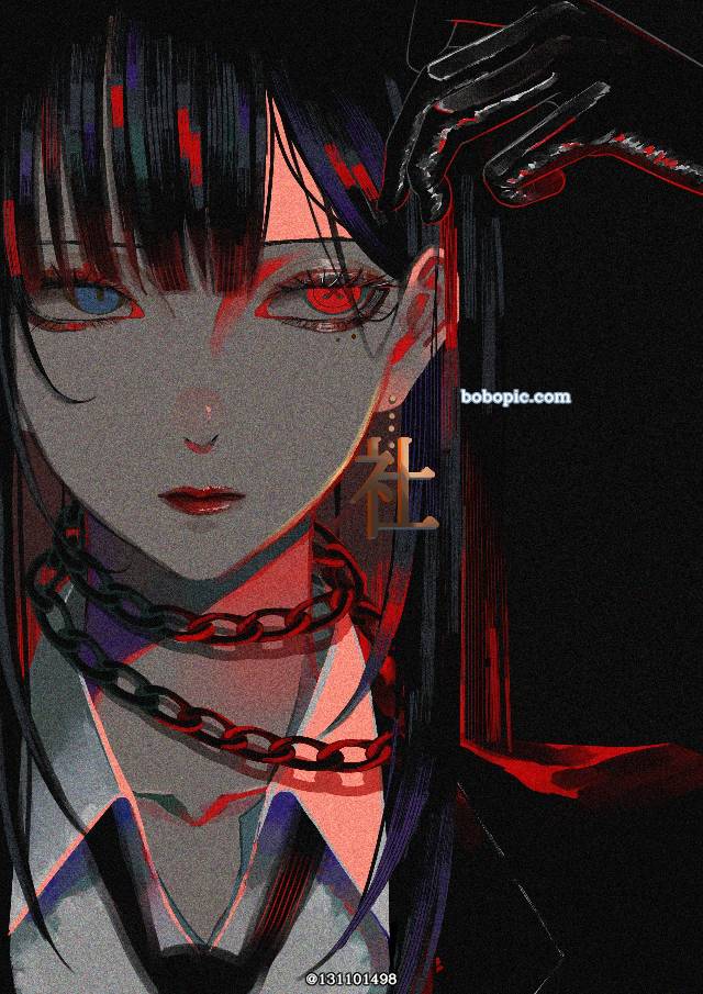 原创, 女孩子, red and black, 黑发, 黑长直, 穿洞, 手套