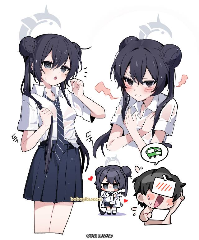 碧蓝档案, 龙华妃咲, 妃咲（蔚蓝档案）, 女孩子, 妃咲, 旗袍, original tag for fanmade works