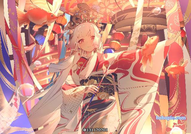 原创, 原创, 和风, 和服, gray hair, Japanese style fantasy