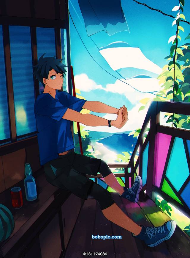一张男孩,少年,原创角色绘画图片