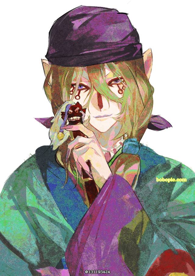 一张卖药郎,怪化猫绘画图片