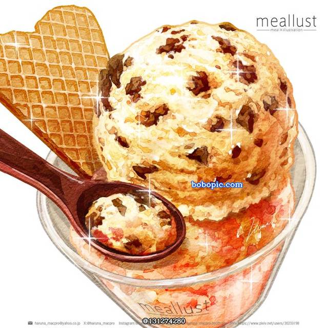 食物, pixiv cafe, food porn, ice cream, 冰淇淋, 食物100收藏