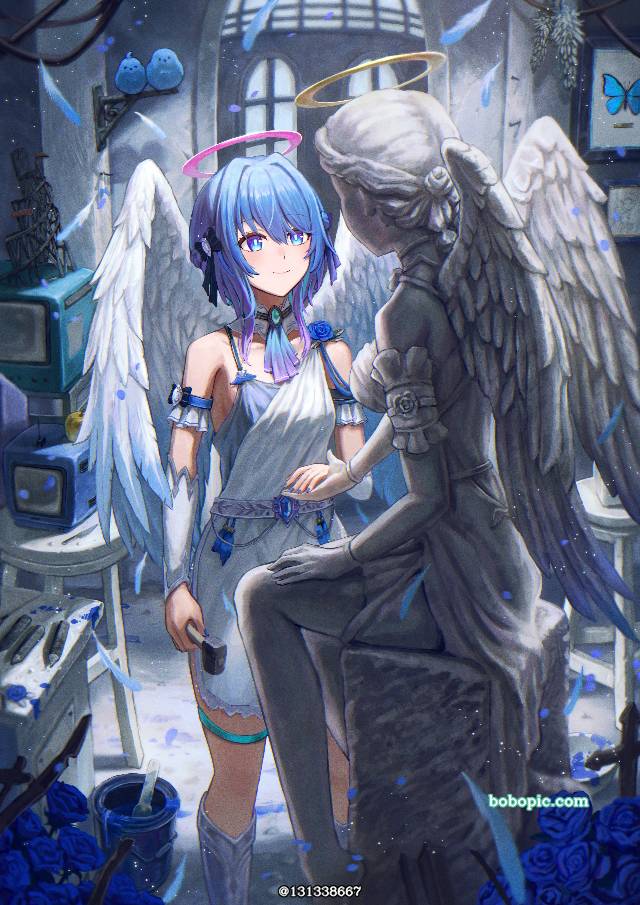 一张小女孩绘画图片