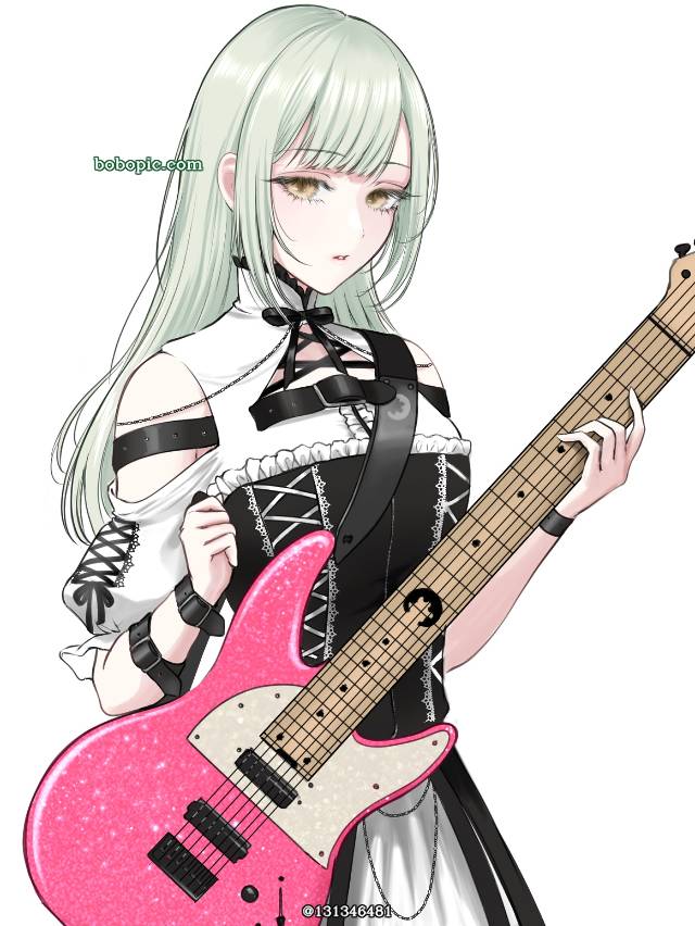 Mutsu Wakaba, Mortis (BanG Dream!), BanG Dream!, 女孩子, 长发, 吉他