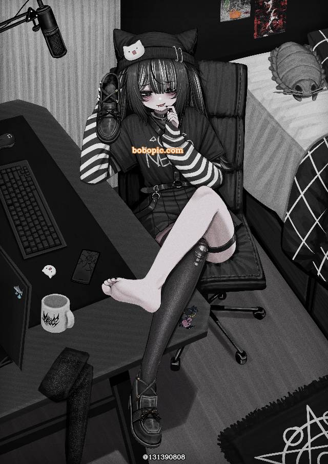 女孩子, gothic, 项圈, 腿