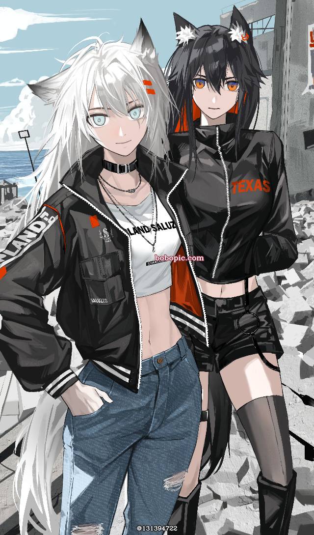 Arknights, 拉普兰德(明日方舟), 明日方舟, 女孩子, Lappland, 德克萨斯（明日方舟）, Texas, yuri, Lapland