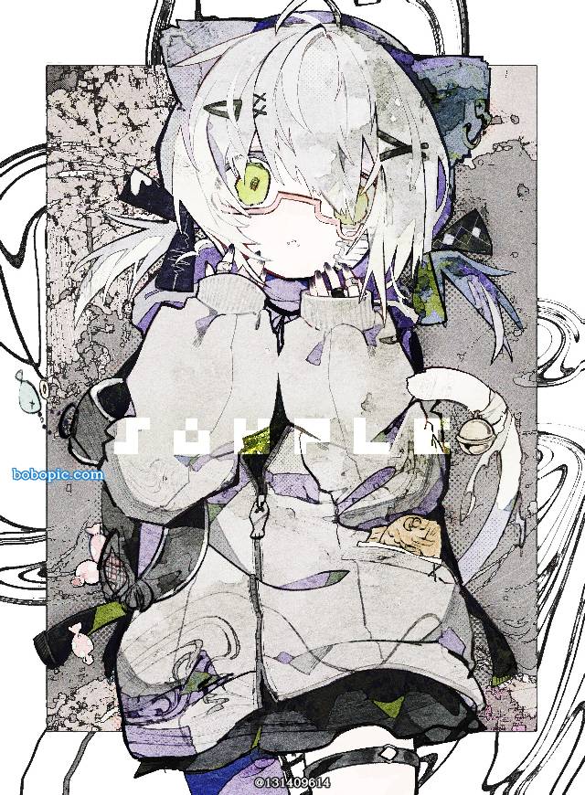 双马尾, 插画, 眼镜, 女孩子, dependence