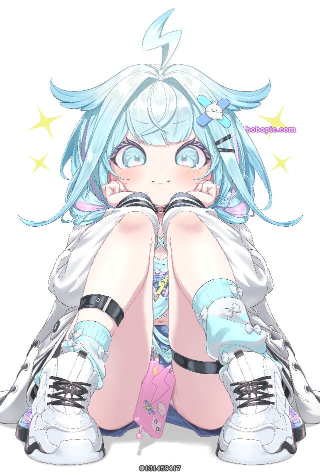 Hololive, 虚拟主播, 内裤, 条纹内裤, 胖次, panty peek, revealing panties, squatting panty shot