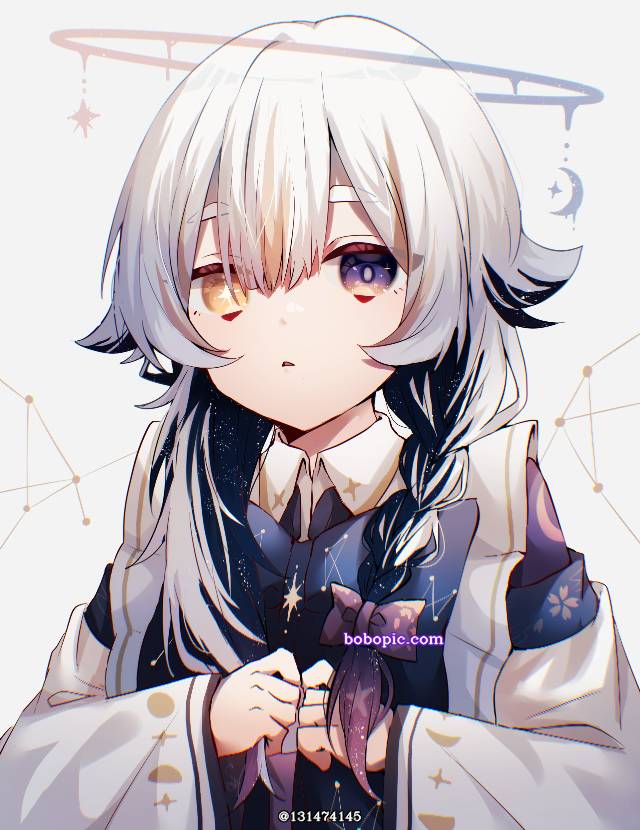 原创, 女孩子, 原创, 白发, 异色瞳, young girl, 原创, night