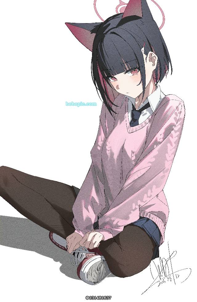 杏山和纱, 黑裤袜, cross-legged sitting, Blue Archive 1000+ users