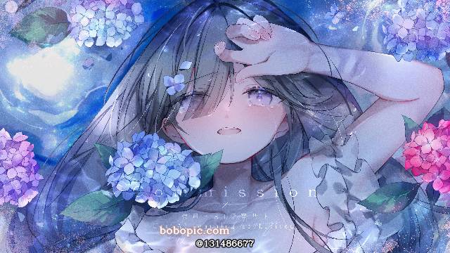 黑发, 商业绘图, 蓝, I tried to sing