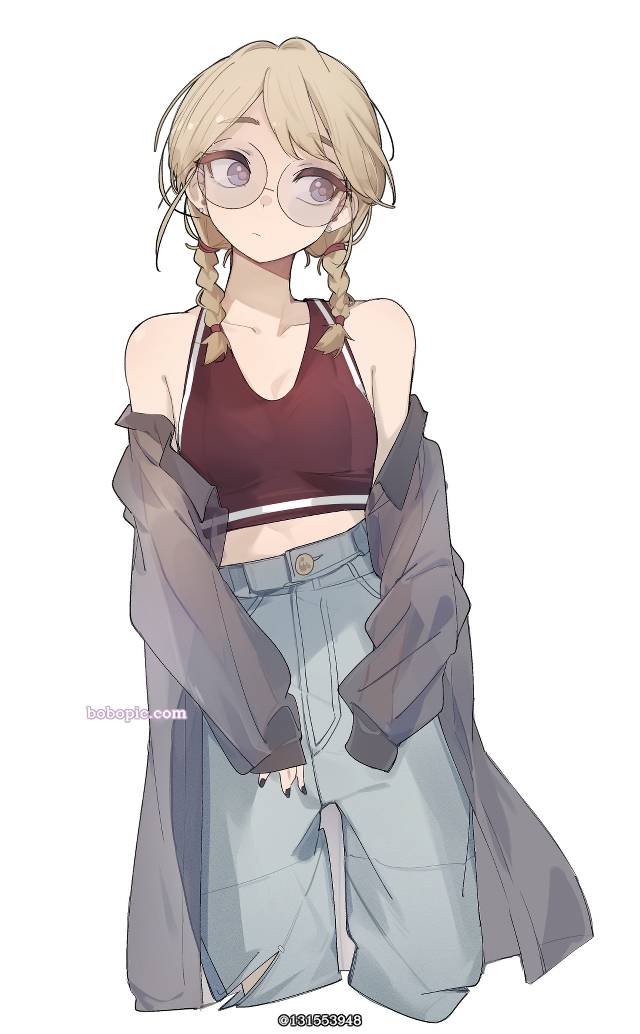 原创, 女孩子, sunglasses, 牛仔裤