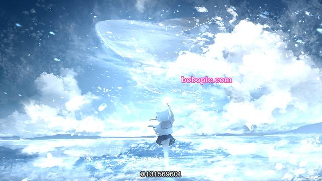 风景, 女孩子, fantasy, 积雨云, whale, sky, landscape painting