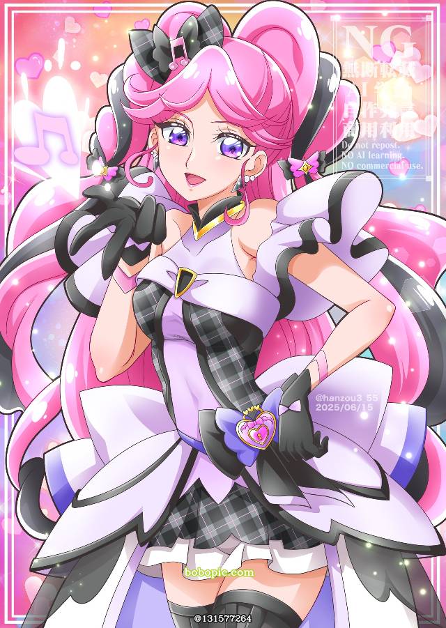 光之美少女, black Cure, big breasts, 粉色头发