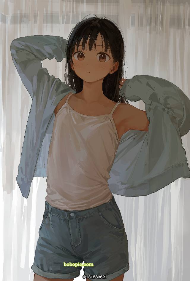 young girl, 原创, camisole, 萝莉, 平胸, 原创1000users加入书籤, 黑长直, Showing off armpits