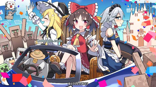 东方Project, 东方, 博丽灵梦, 雾雨魔理沙, sakuya izayoi, 东方Project500收藏