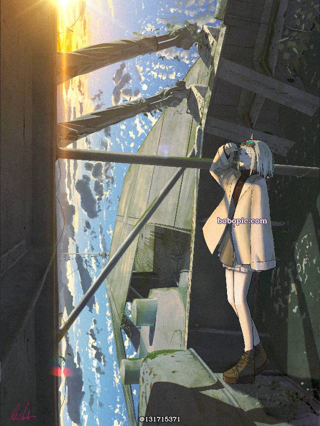 background, 风景, 原创, 女孩子, 插画, 壁纸