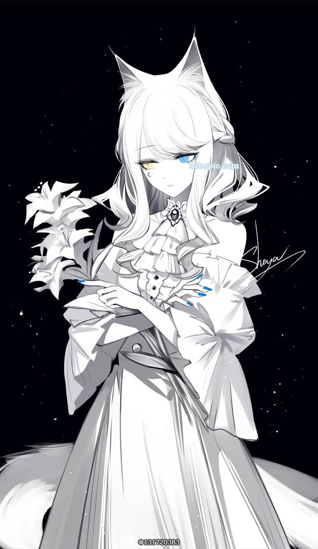 原创, 女孩子, 白发, cat ears, cat, 原创, 白皮肤