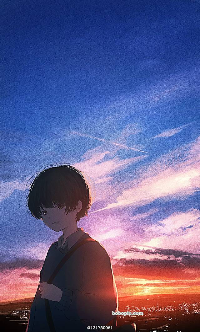 原创, 原创, 男孩子, sky, 夕阳