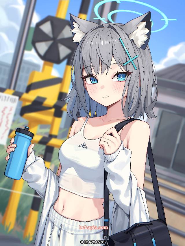 碧蓝档案, Sunaookami Shiroko, Shiroko (Blue Archive), midriff, Blue Archive 1000+ bookmarks, training outfits