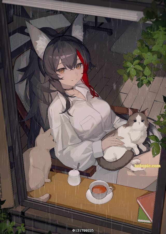 女孩子, young girl, 虚拟主播, Hololive, 大神澪, 兽耳, 虚拟YouTuber 500收藏, cat and girl