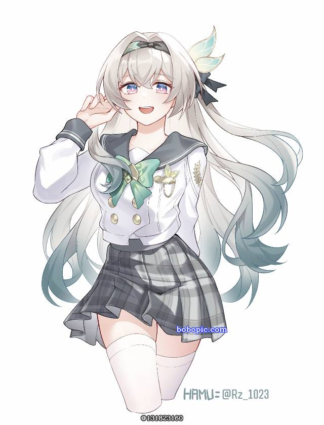 女孩子, 崩坏：星穹铁道, Honkai: Star Rail, Honkai: Star Rail, 流萤（星穹铁道）, school uniform, 崩坏：星穹铁道500收藏