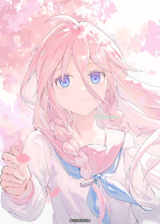 一张小女孩,少女,水手服绘画图片