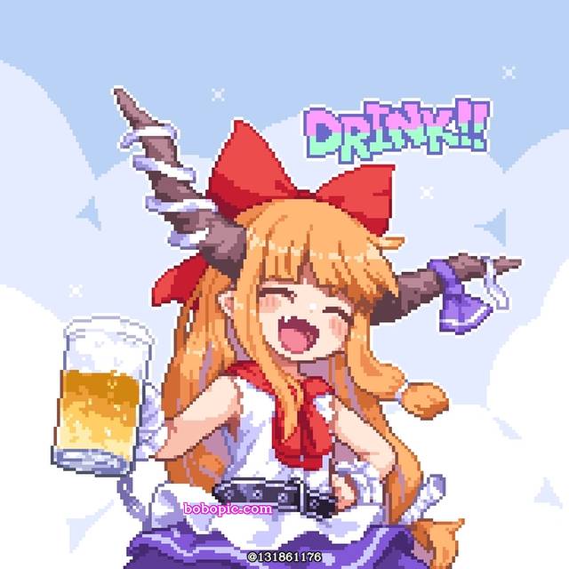 点阵图, 东方Project, suika ibuki, cute Suika, 东方Project500收藏