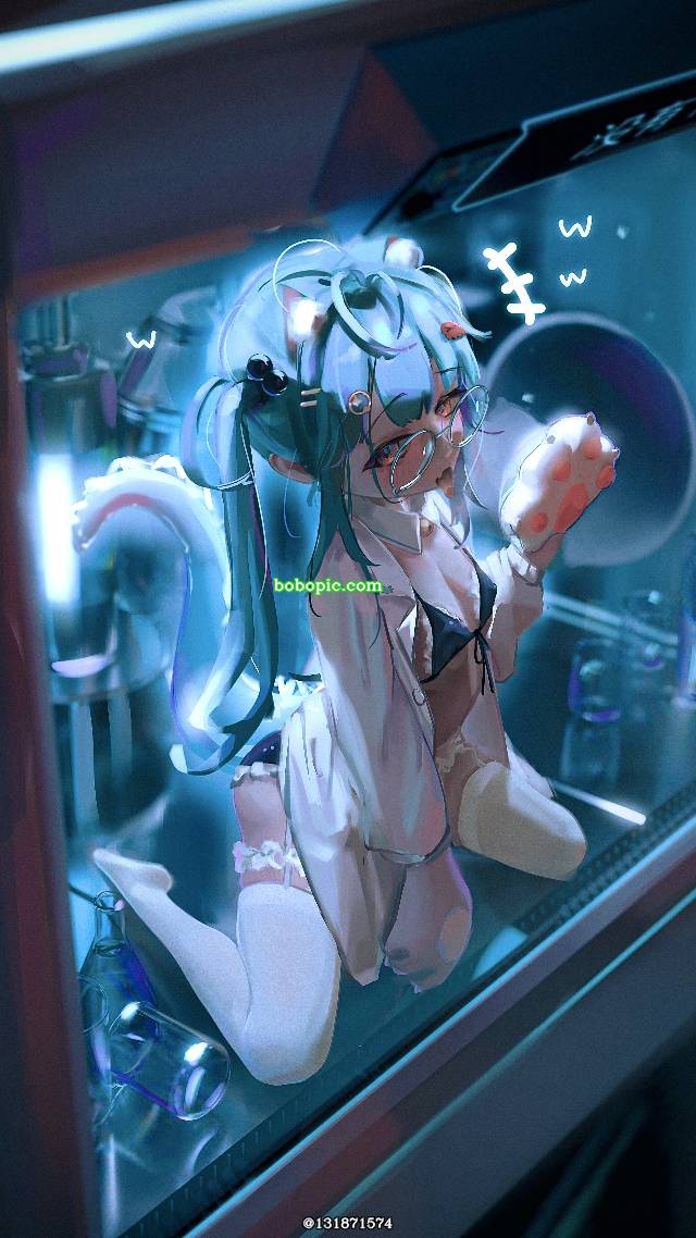 女孩子, 原创, 眼镜, 萝莉, cat ears, 我家孩子, 白色过膝袜