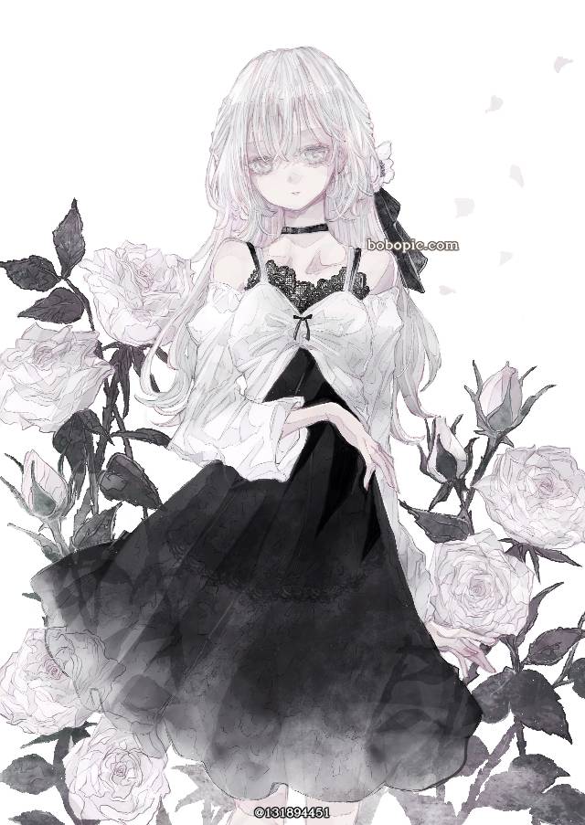 原创, 原创, rose, black and white