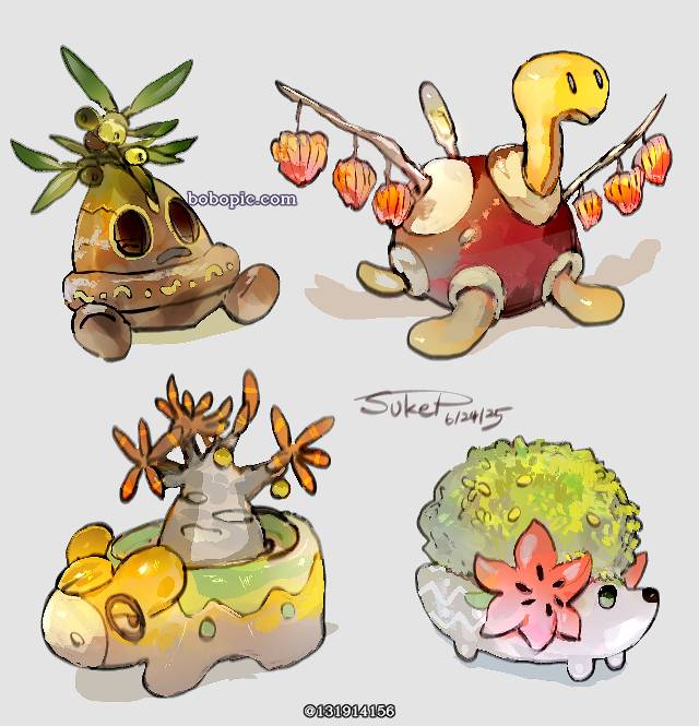 精灵宝可梦, Shuckle, shaymin, Numel, Bonsly, 口袋妖怪