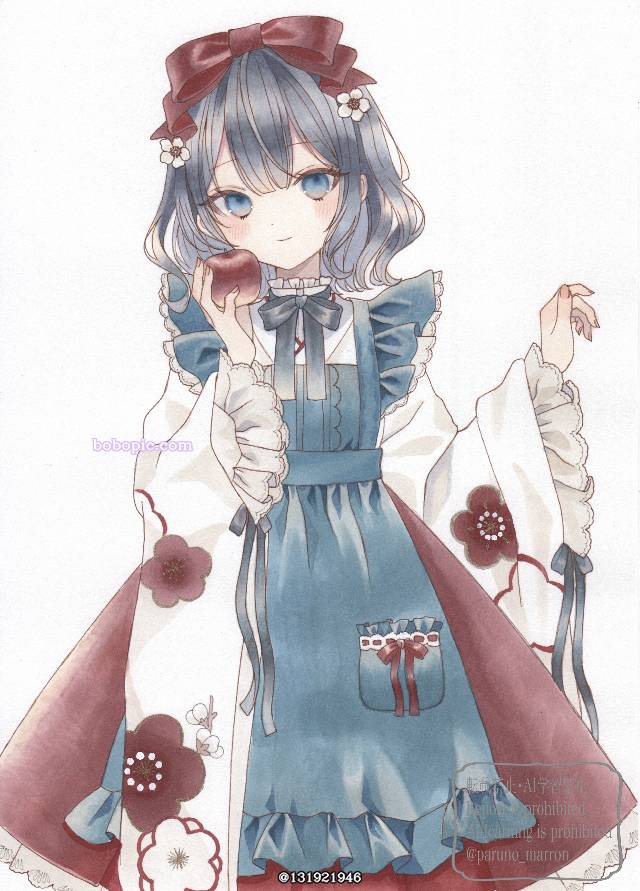 和服, copic马克笔, 手绘, 白雪公主